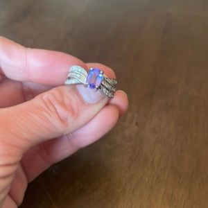 Deeply colored tanzanite ring 8